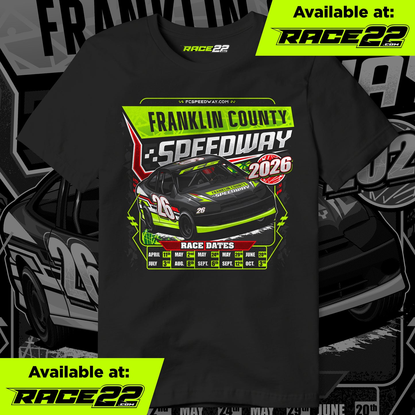 Franklin County Speedway - 2026 Race Dates T-Shirt