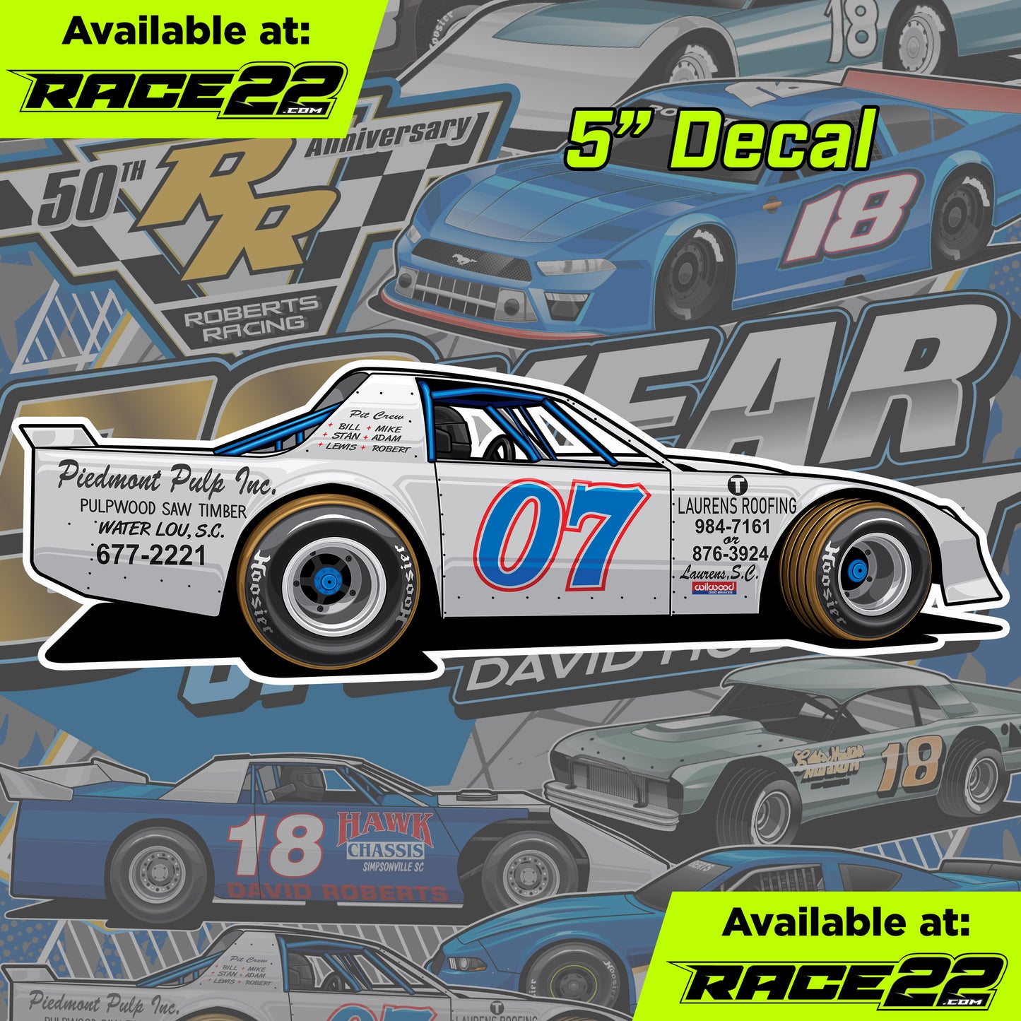 David Roberts - White Dirt Car Decal