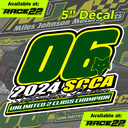 Miles Johnson - 06 SCCA 2024 Champion Decal
