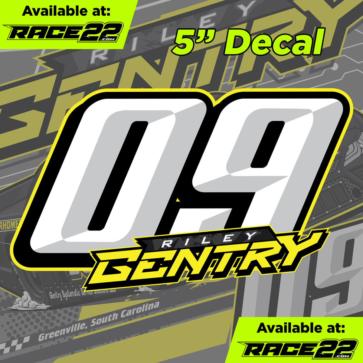 Riley Gentry Racing Riley Gentry - 09 Decal – RACE22.com