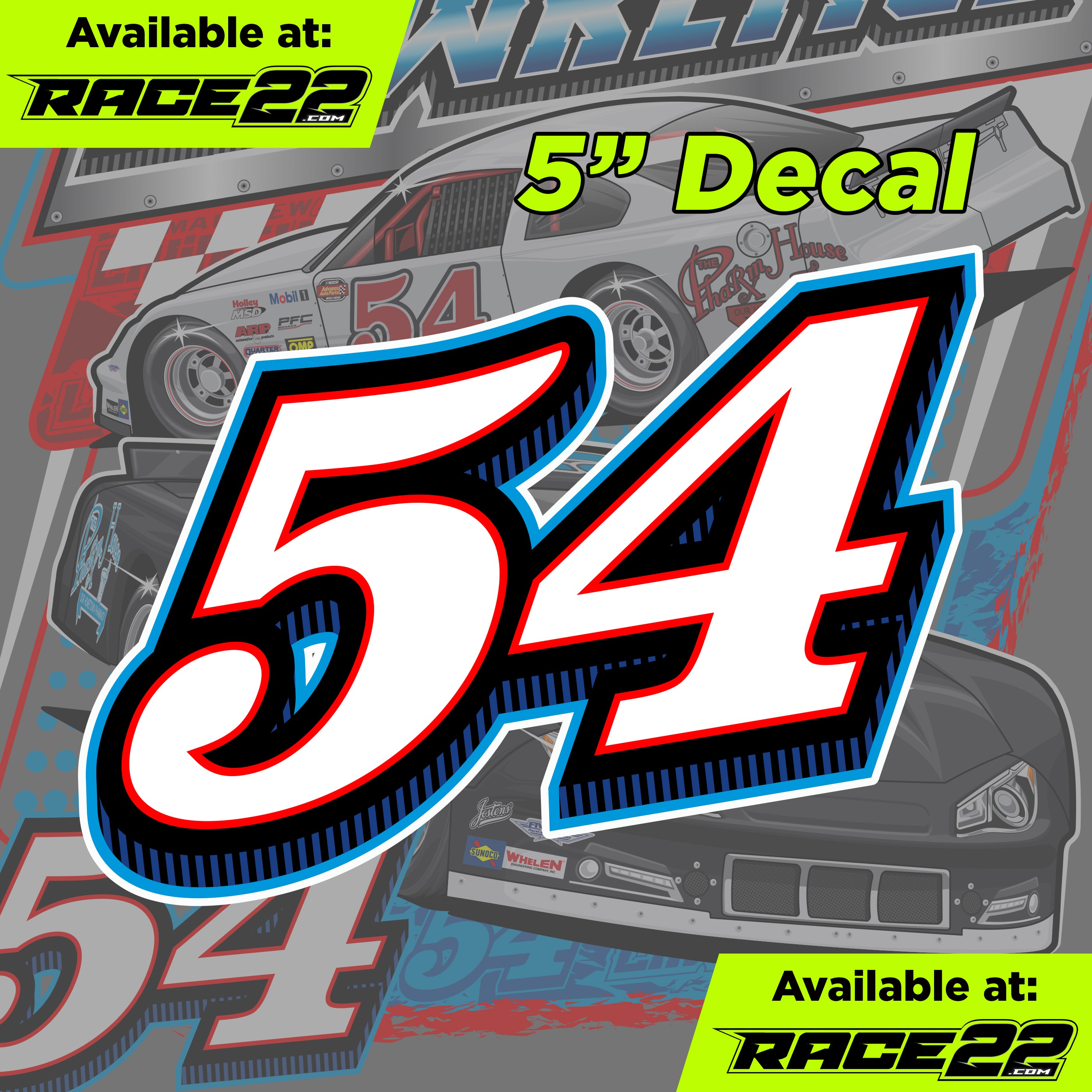 Matthew Lawrence - 54 Number Decal – RACE22.com