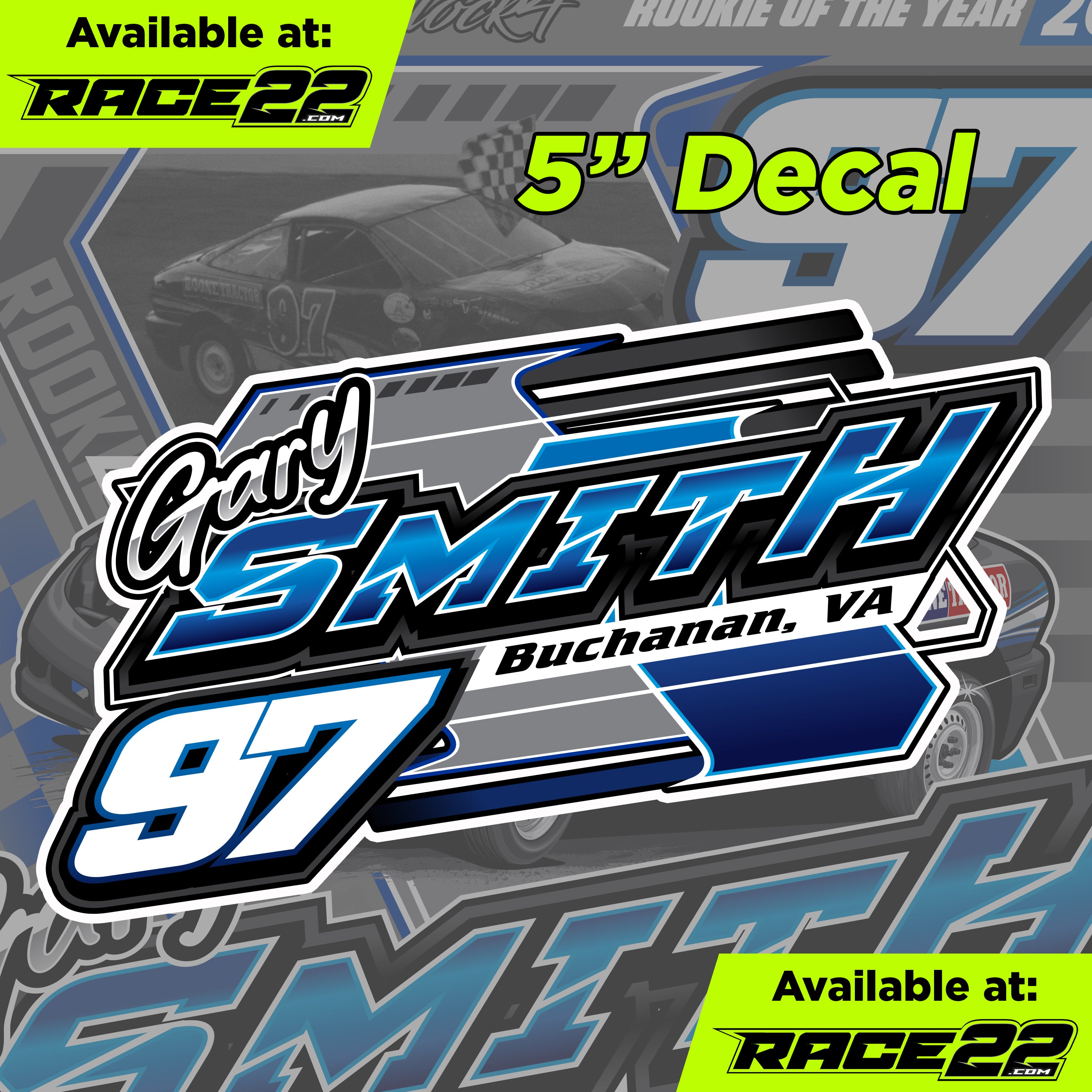 Gary Smith - Front Design Decal – RACE22.com